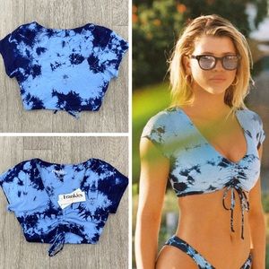 (J19) Frankie's Swim X Sofia Richie Blue Ryan Top